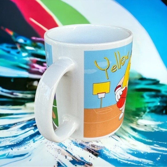 M&M’s Baseball/Basketball Coffee Tea Drink Mug Green & Yellow Sport Memorabilia - Picture 4 of 6